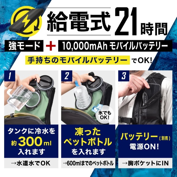 ガツンと冷える「水冷クールベスト」サンコー WACOVECBK 2023年最新作 冷却ベスト 空調服 空調ベスト USB給電式 フリーサイズ/srm