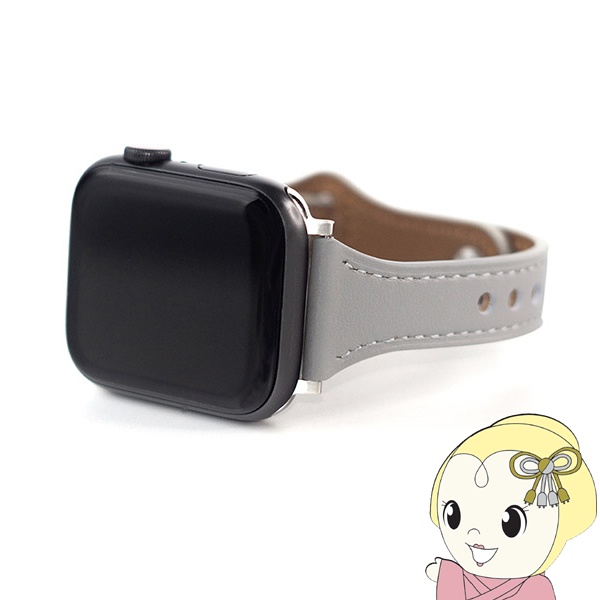 WEARPLANET Apple Watch 41 40 38mm用Slim Line フラット本革バンド アンティークグレー WP23214AWGR