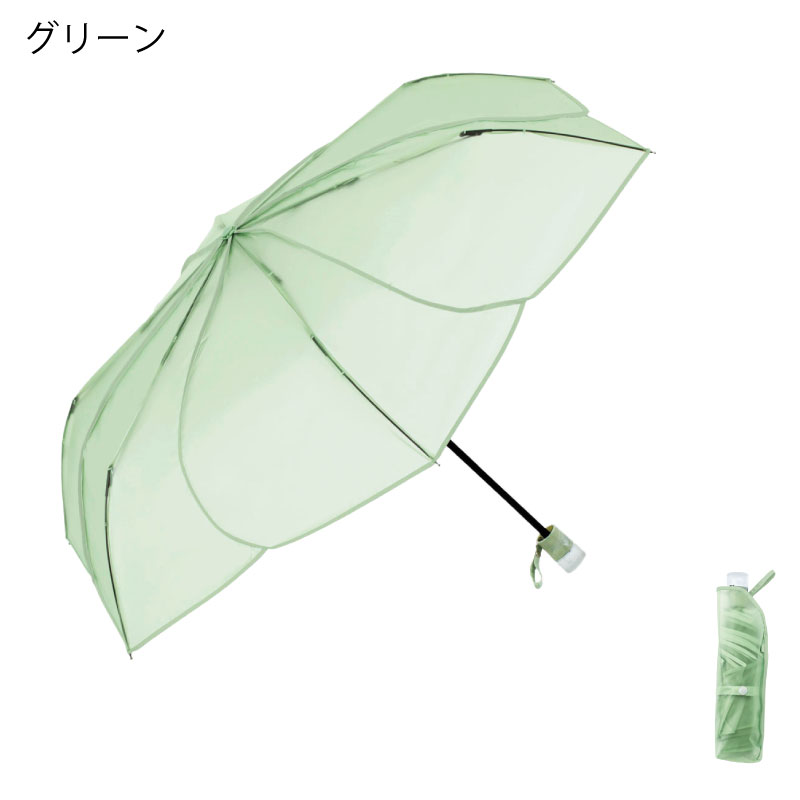 折り畳み傘 because Clear Umbrella Poedery Flora Mini クリ...