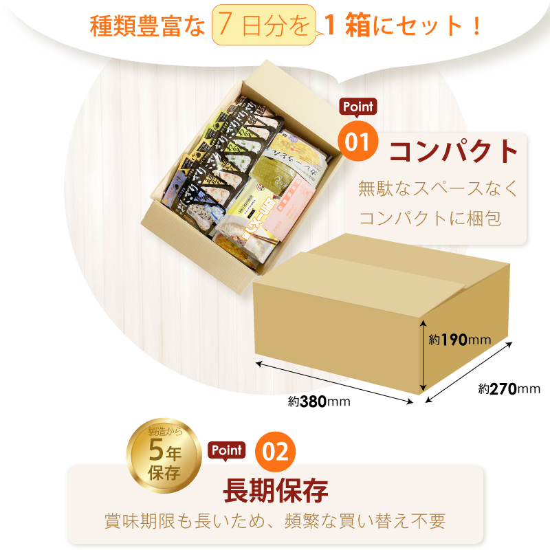 5年保存 非常食セット 7日分 30種類 47品 非常食 防災食 保存食