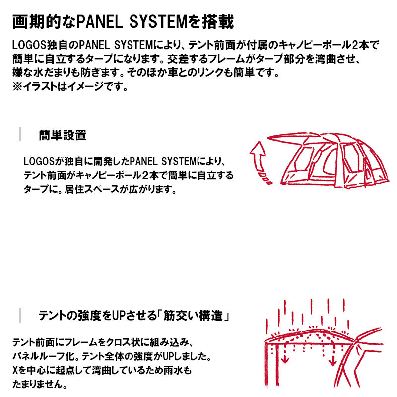 LOGOS（ロゴス） 2ルームテント PANELプラトー XL (難燃RS+T/C