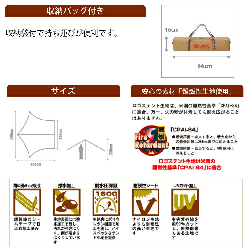 LOGOS ロゴス ナバホ Tepee300 & ブリッジヘキサセット-BA