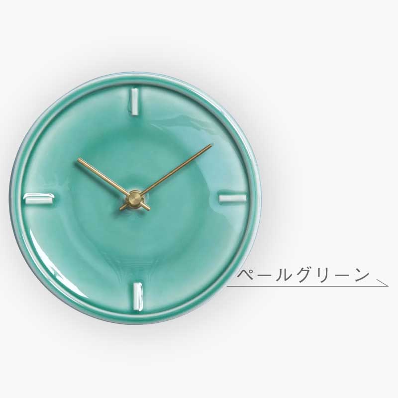 壁掛け時計 GLAZED CLOCK 陶器時計 フック付 P-11 P-12 P-13 P