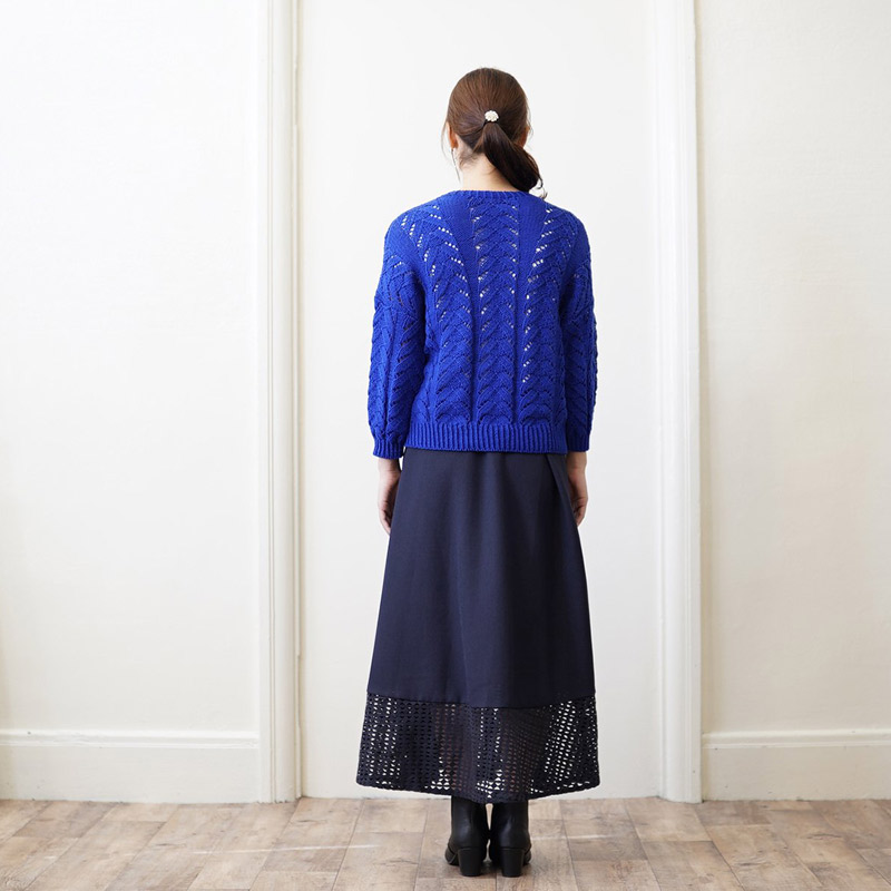Atelier K'sK アトリエ 岡本啓子 透かし編みのカーディガン 手編み