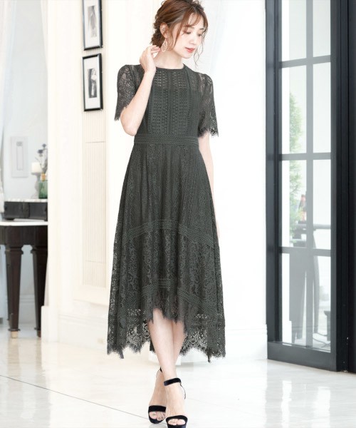 パーティードレス 結婚式 ドレス ワンピース 大きいサイズ 服装 50代 40代 30代 代 ロング お呼ばれ 二次会 披露宴 袖あり フォーマル ドレス ミモレ丈 レース As 2197 パーティードレス通販girl 通販 Yahoo ショッピング