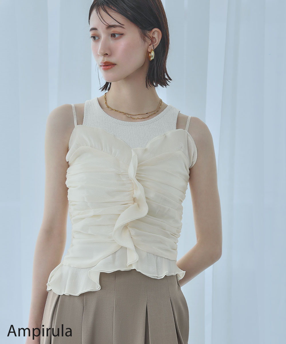 GIRL DRESS FOR NOW ブラトップ タンクトップ カップ付き カップ付き