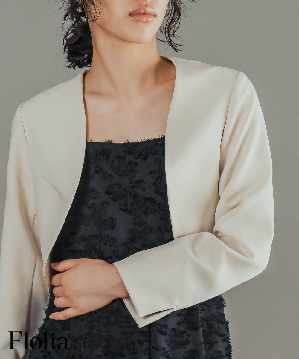 ジャケット レディース カジュアル 結婚式 ボレロ 長袖