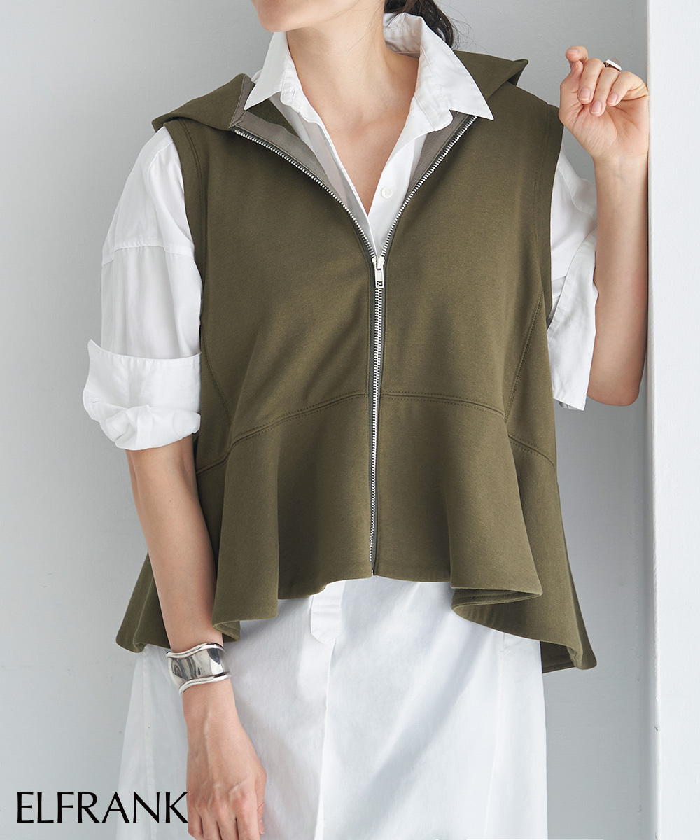 ベスト レディース パーカー 秋服 パーカーベスト 綿 ノースリーブ アウター ジップアップ 春 カジュアル 代 30代 40代 50代 100 正規品