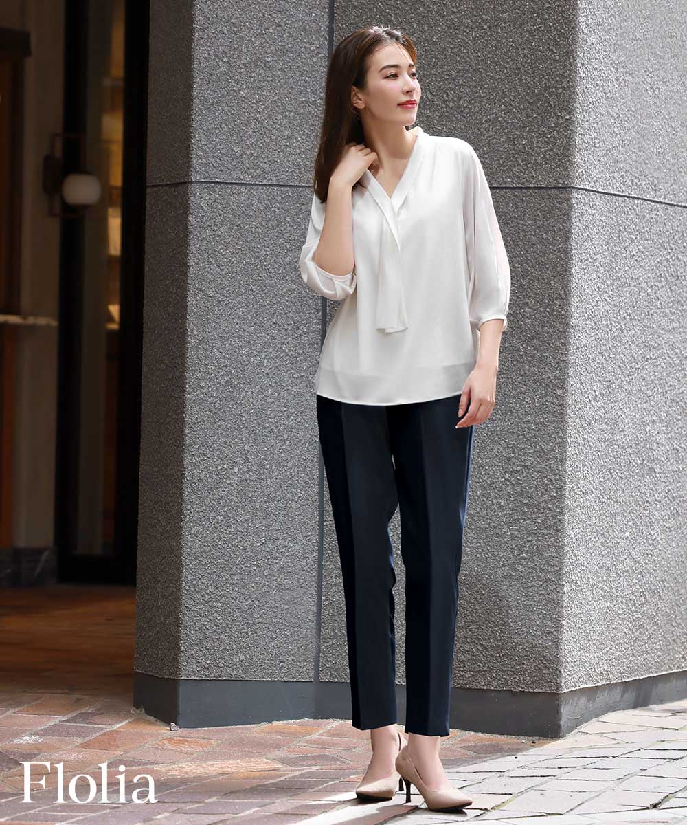 GIRL DRESS FOR NOW ブラウス レディース オフィス 長袖 白 GIRL DRESS FOR NOW ブラウス レディース オフィス 長袖 白