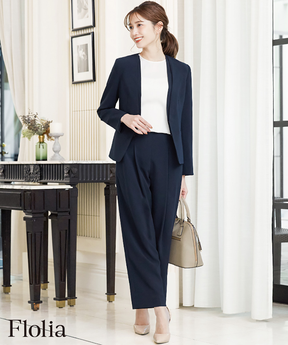 スーツ レディース 洗える パンツスーツ 50代 40代 30代 代 おしゃれ 大きい 夏 卒業式 結婚式 入学式 ゆったり セットアップ インナー ウォッシャブル Flo Fu 069 パーティードレス通販girl 通販 Yahoo ショッピング