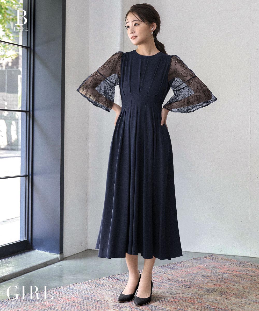 新品 3XL パーティードレス 大きいサイズ 結婚式 袖あり 黒 ワンピース GIRL DRESS FOR NOW パーティードレス 結婚式 ドレス ワンピース