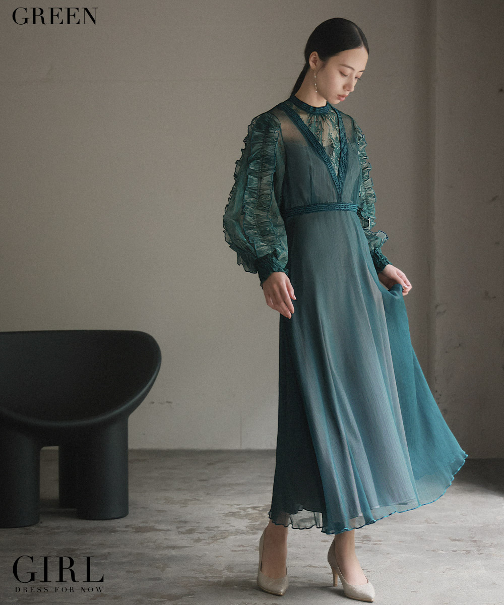 五分袖✨カフタンドレスワンピース　グリーン　ロング丈　体型カバー　タイダイ 五分袖✨カフタンドレスワンピース グリーン ロング丈 体型カバー