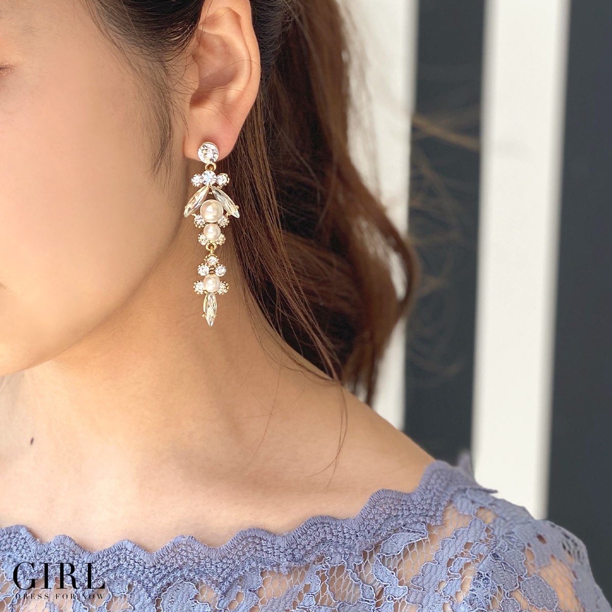 K18 ピアス チェーン 18金 揺れる ロング チェーンピアス 18k ゴールド 両耳【p1270】 ピアス（スタッド・一粒） クリームソーダ  通販｜Creema(クリーマ) 16377519