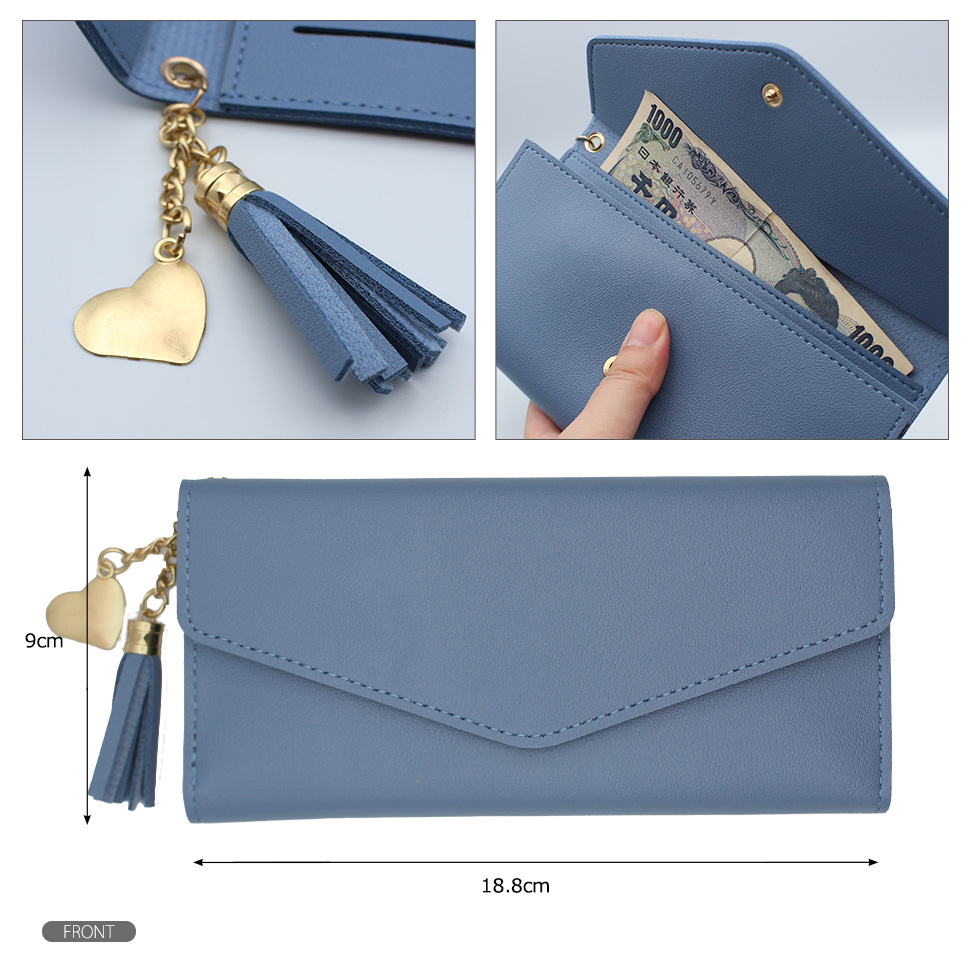 レター型長財布 かるいお財布 チャーム付き多収納薄型ロング