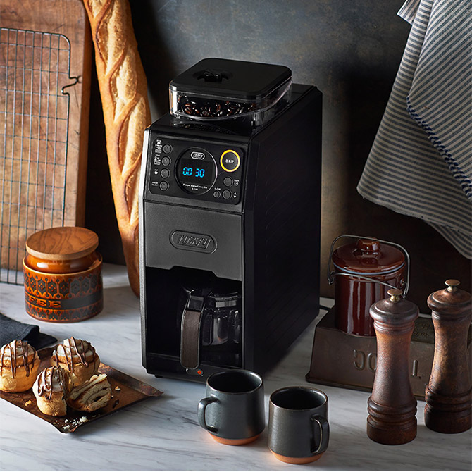 全自動 コーヒーメーカー ミル付き おしゃれ レトロ Toffy トフィー 全