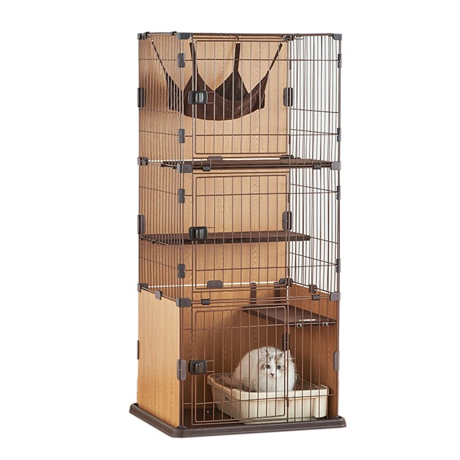 ウッドワン　サークルキャット 3段タイプ　ハンモック付き【猫用ケージ】組み立て式 ボンビアルコン ボンビアルコン[bonbi] ウッドワンサークル