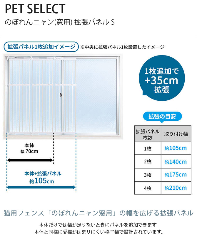 猫 脱走防止 柵 窓用 フェンス 猫 脱走防止 窓 PET SELECT ペットセレクト のぼれんニャン(窓用) 拡張パネル S  :GA-19955:uminecco(ウミネッコ) - 通販 - Yahoo!ショッピング