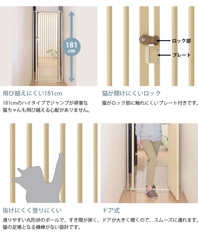 猫 脱走防止 柵 ドア 扉 猫用 Richell リッチェル キャットセーフティ