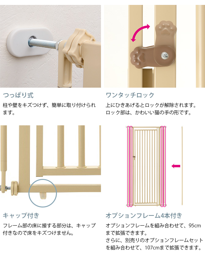 猫 脱走防止 柵 ドア 扉 猫用 Richell リッチェル キャットセーフティ