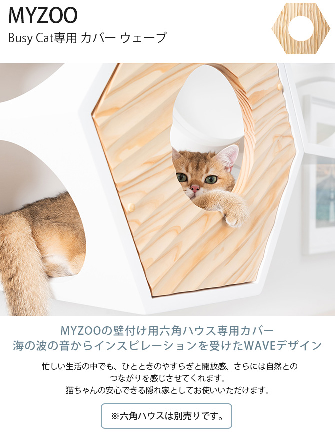 猫 ハウス スツール 六角 ウェーブ キャットステップ MYZOO マイズー 