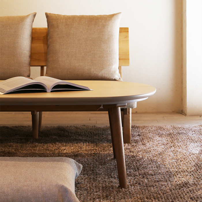 こたつテーブル 楕円 おしゃれ 幅120 コタツ ニチビウッドワークス