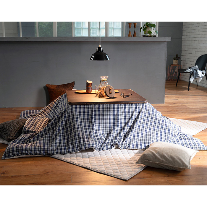 こたつカバー 正方形 おしゃれ チェック こたつ布団カバー Fab the