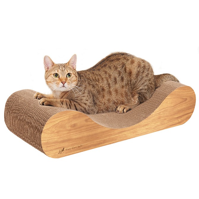 Gari Gari Sofa Scratcher Interior ガリガリソファ スクラッチャー インテリア  猫 爪とぎ 木目 ソファ型 爪研ぎ つめとぎ mju; ミュー ネコ ねこ  