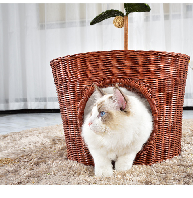 ペットベッド 猫用 ベッド ラタン ナチュラル N4-style ラタンキャッツ