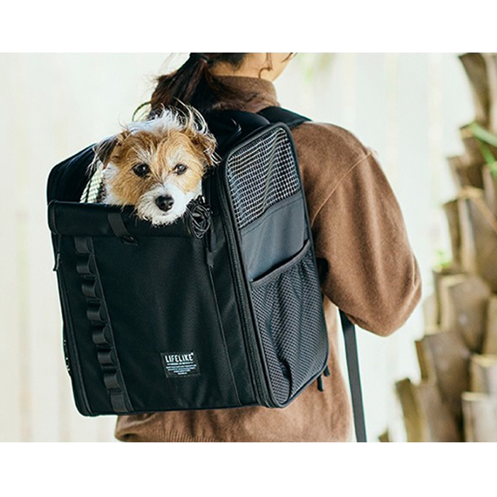 【ro*na73】｜LIFELIKE ペットキャリー リュック ブラック ペットキャリー リュック 自転車 犬 カゴに入る LIFELIKE ライフライク