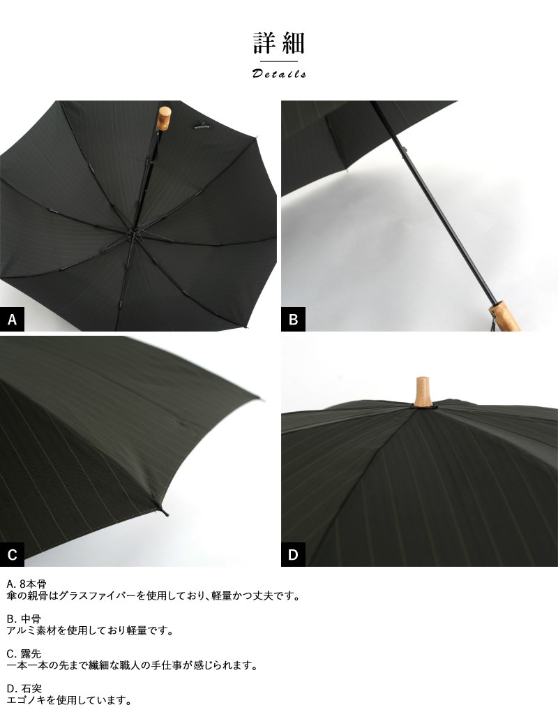 前原光榮商店 折りたたみ8本骨グラスファイバー傘 58cm ピン