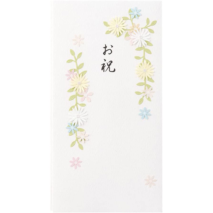 金封 お祝 花の枠 白 デザインフィル 25061006 文具 花 フラワー 祝儀