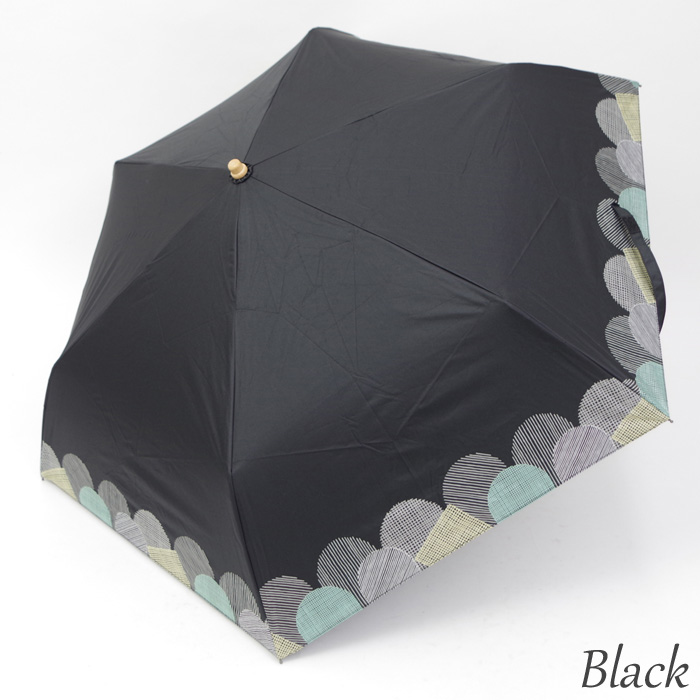 傘 レディース 日傘 完全遮光 折りたたみ 99.9%遮光 晴雨兼用 軽量 裾線柄 パラソル 21-...