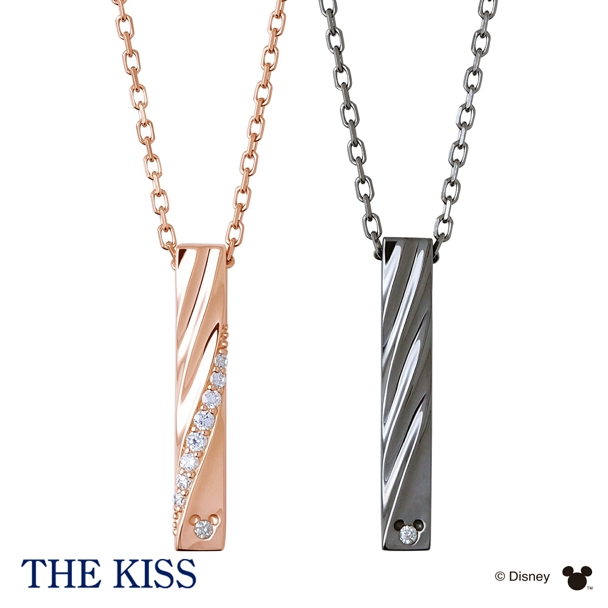 THE KISS ディズニー ミッキー ペアネックレス ミッキーマウス 隠れ