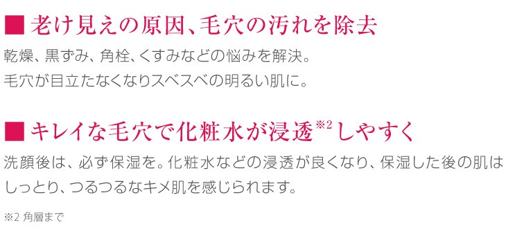 老け見えの原因、毛穴の汚れを除去