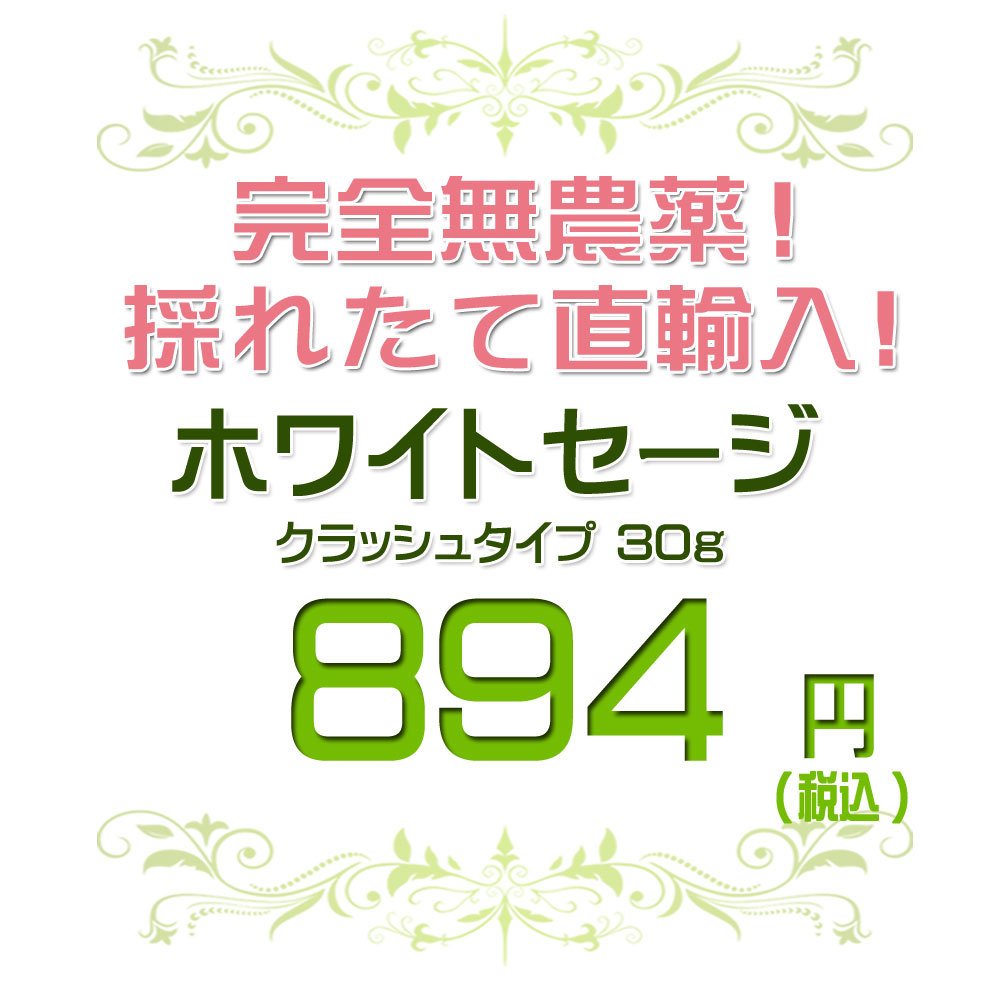 ホワイトセージ 部屋 浄化 クラッシュ 30g 枝なし : Giyaman