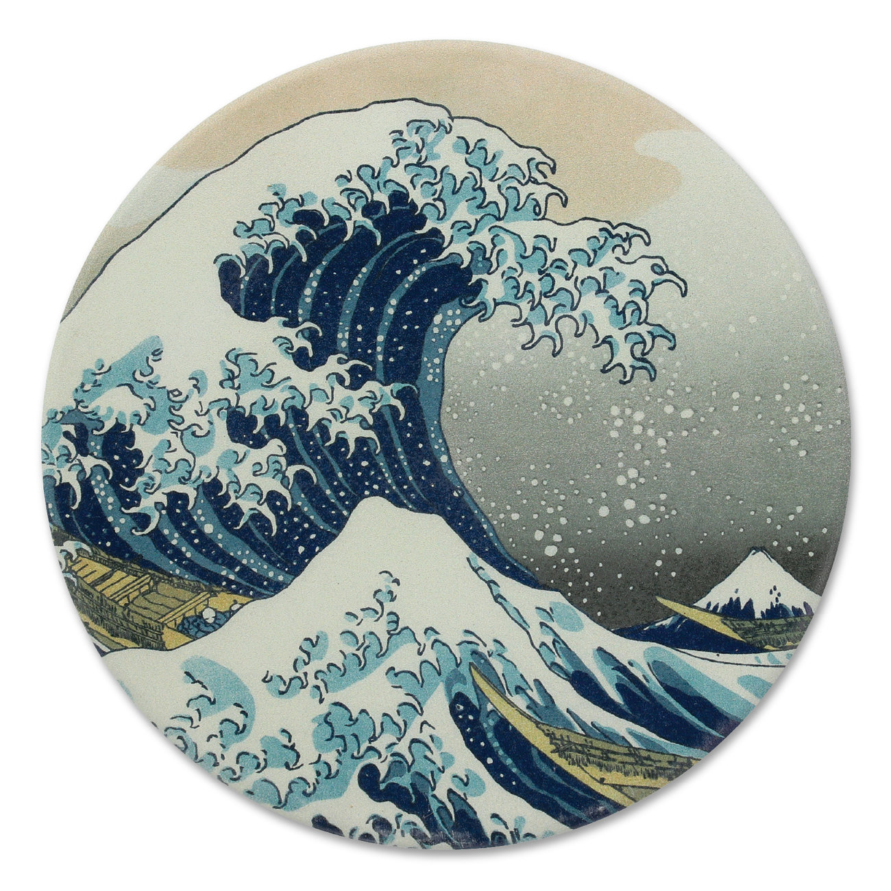 白雲石コースター名画　神奈川沖浪裏　送料無料