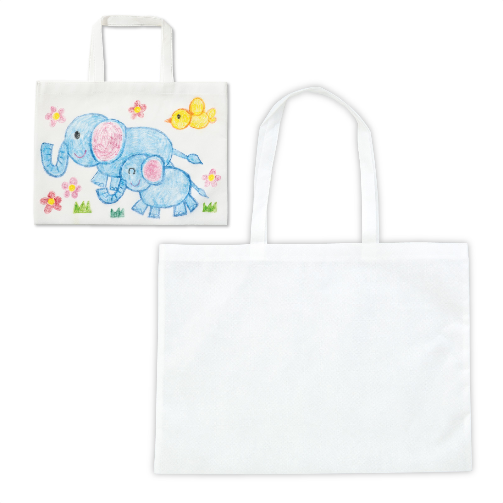 お絵描き不織布バッグ　８切　白　送料無料