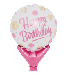 バルーン バースデーゴールド＆ピンクドット ミニバルーン パーティー イベント ギフト おすすめ 人気 使いやすい 便利 高評価 レビュー多数