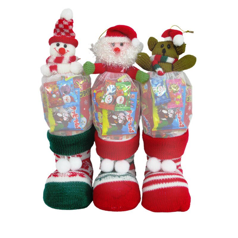 クリスマスブーツ マスコット付ニットブーツ1個 お菓子入り | パーティ ギフト プレゼント ＜送料無料＞ おすすめ 人気 使いやすい 便利 高評価 レビュー多数
