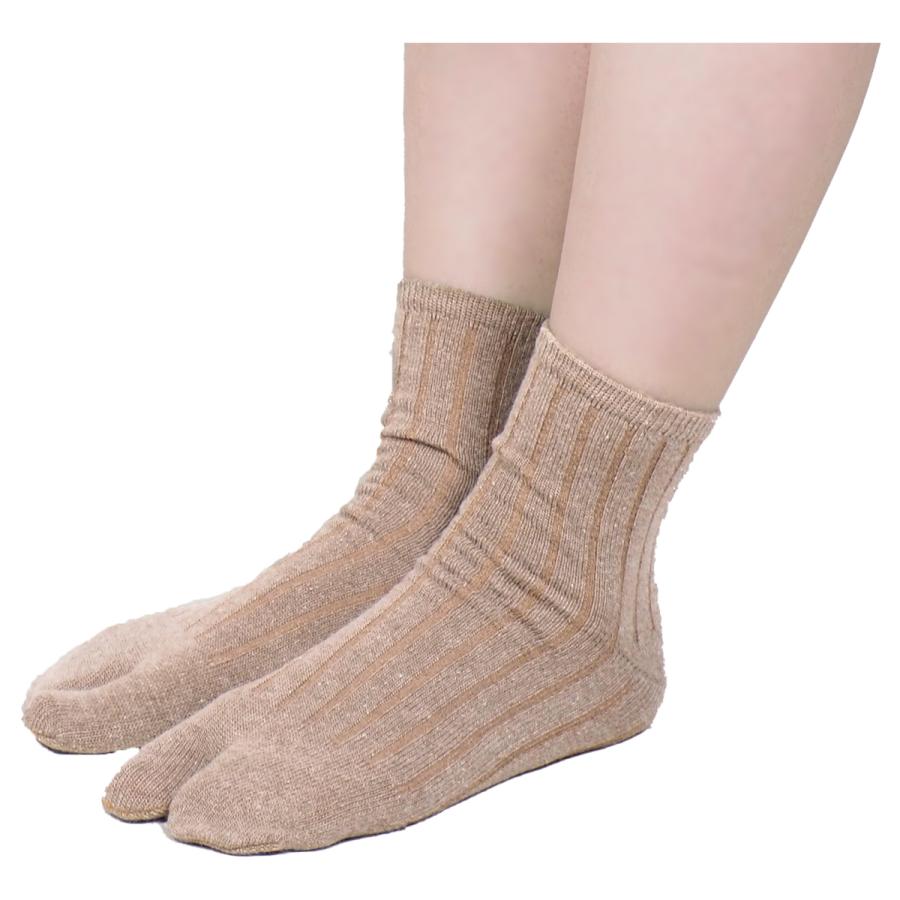 足袋ソックス レディース 暖かい クルー丈 靴下 アンゴラ ウール レディース リブ 足袋靴下 日本製 socks｜gjweb｜02