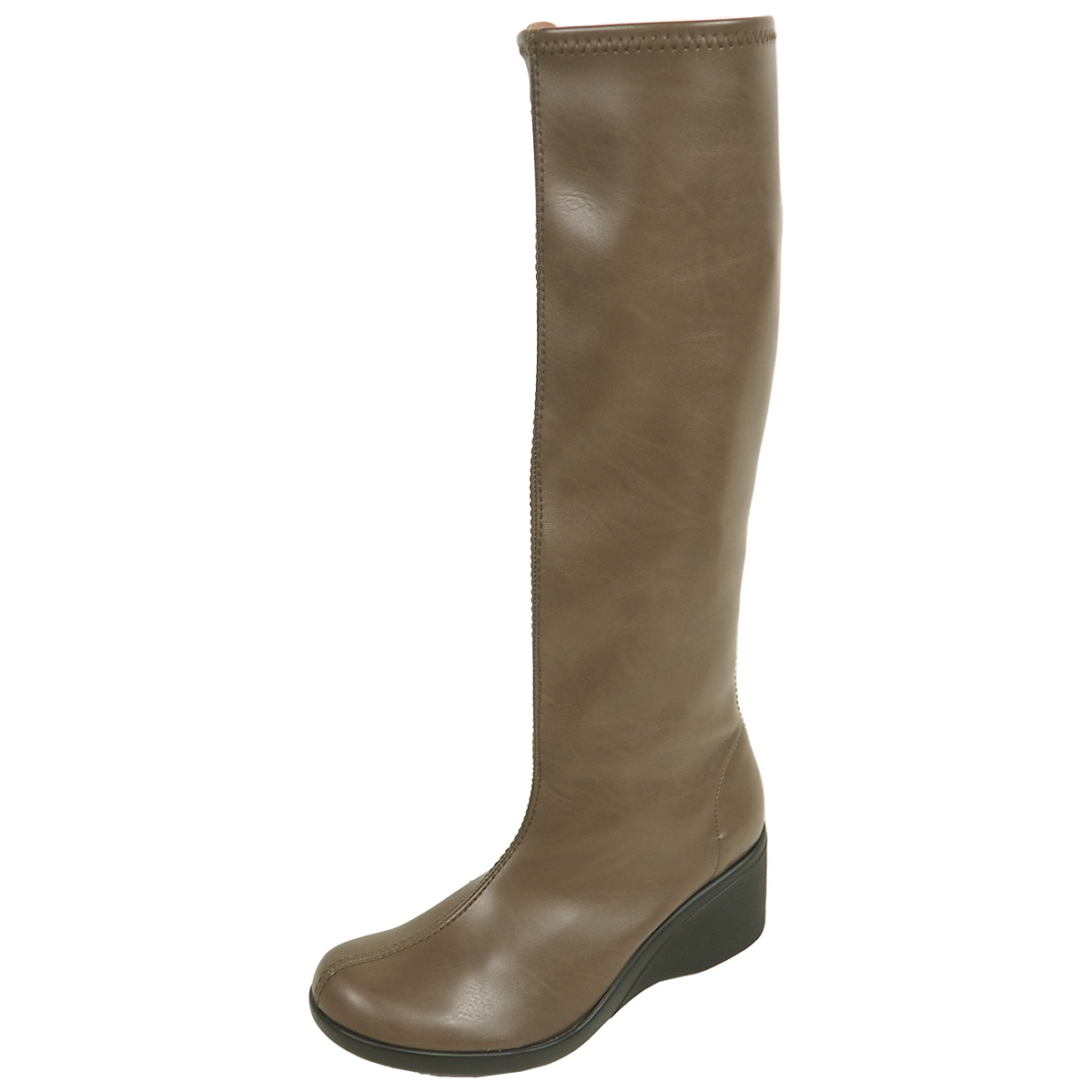 リゲッタ ブーツ レディース 厚底 ロングブーツ ウェッジソール 靴 ストレッチ サイドジップ 履きやすい 歩きやすい 脚長 | Re:getA | 02