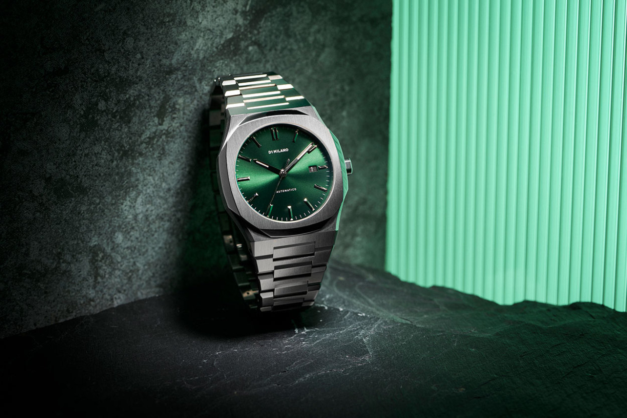 D1 MILANO ディーワンミラノ オートマティコ グリーン ATBJ12 メンズ腕時計 自動巻き SSブレスレット イタリア時計  機械式腕時計【正規品】