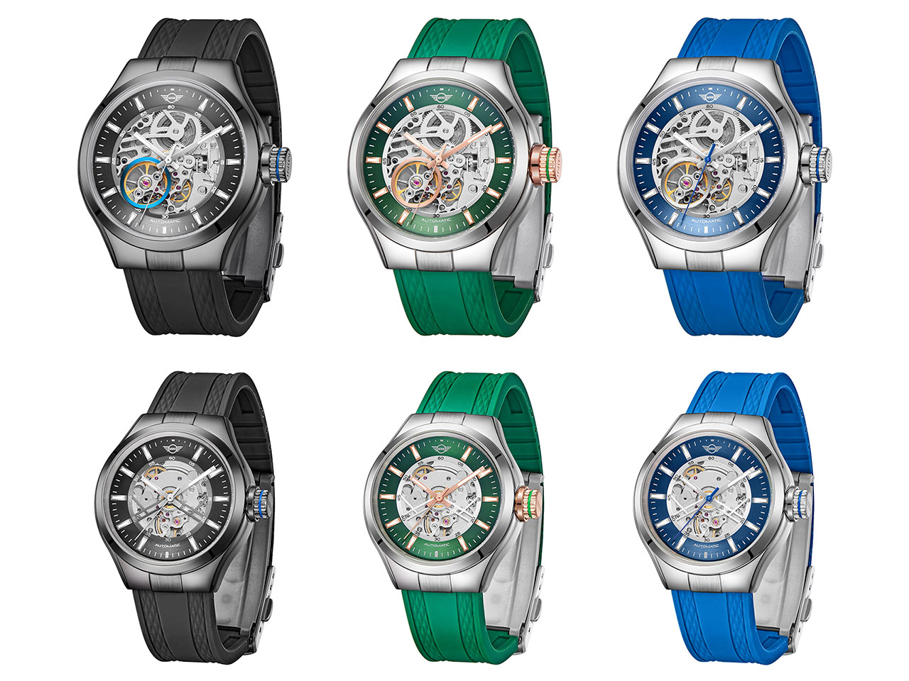 MINI AUTOMATIC WATCH 161802A グリーン 42mm メンズ腕時計 両面