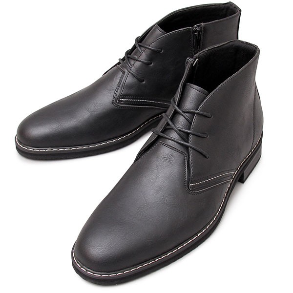 チャッカブーツ メンズ サイドジップ ショートブーツ レースアップ 紐靴 革靴 黒 グラベラ Glabella Glbb 168 A M S 通販 Yahoo ショッピング
