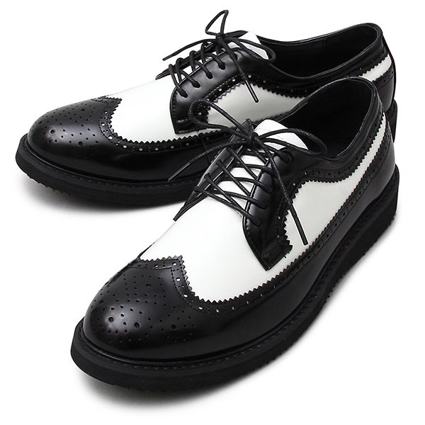 ウイングチップ メンズ 厚底 ポストマンシューズ レースアップシューズ 紐靴 革靴 黒 白 グラベラ Glabella Glbt 156 A M S 通販 Yahoo ショッピング