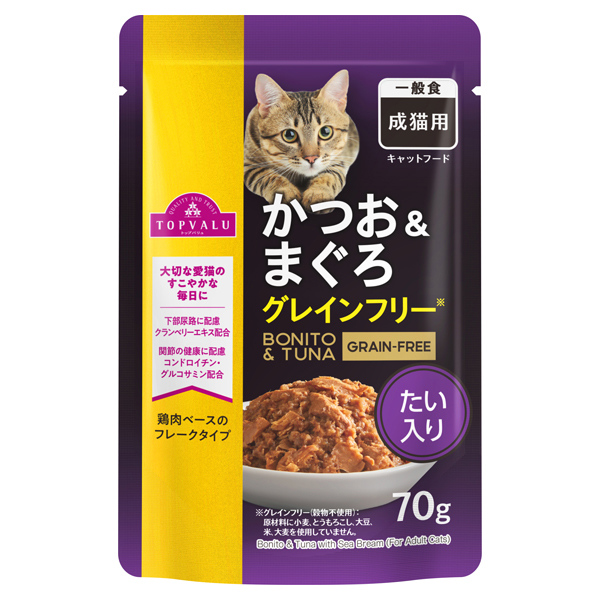 トップバリュ キャットフード パウチ かつお＆まぐろ 70g×12個入