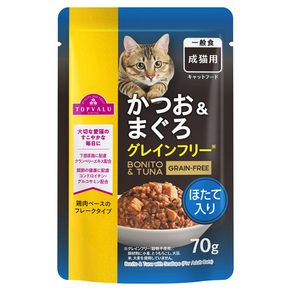 トップバリュ キャットフード パウチ かつお＆まぐろ 12個入り｜glambeautique｜12