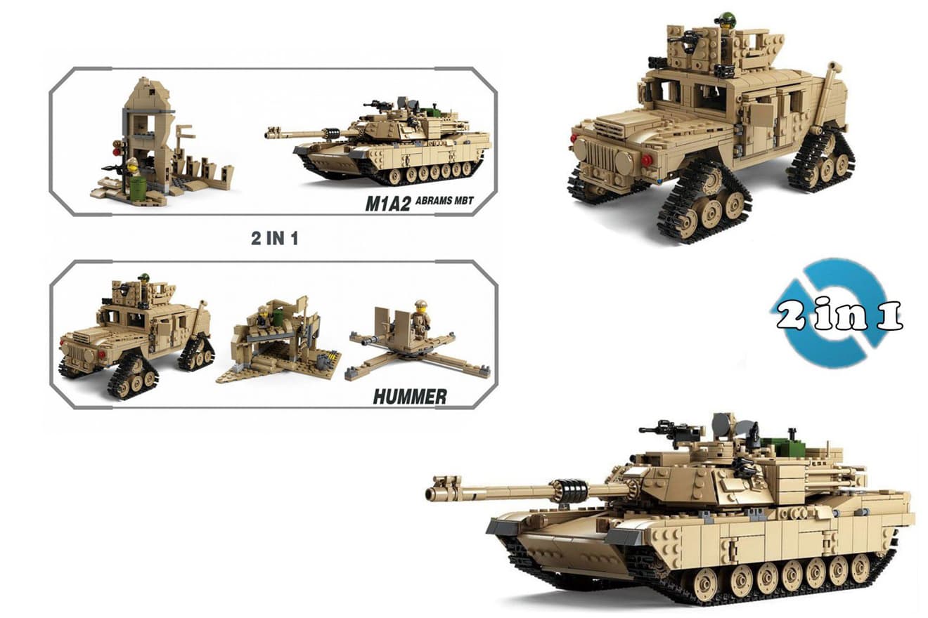 M0078P AFM 2in1 M1A2 エイブラムス / HMMWW 無限軌道Ver 1463Blocks