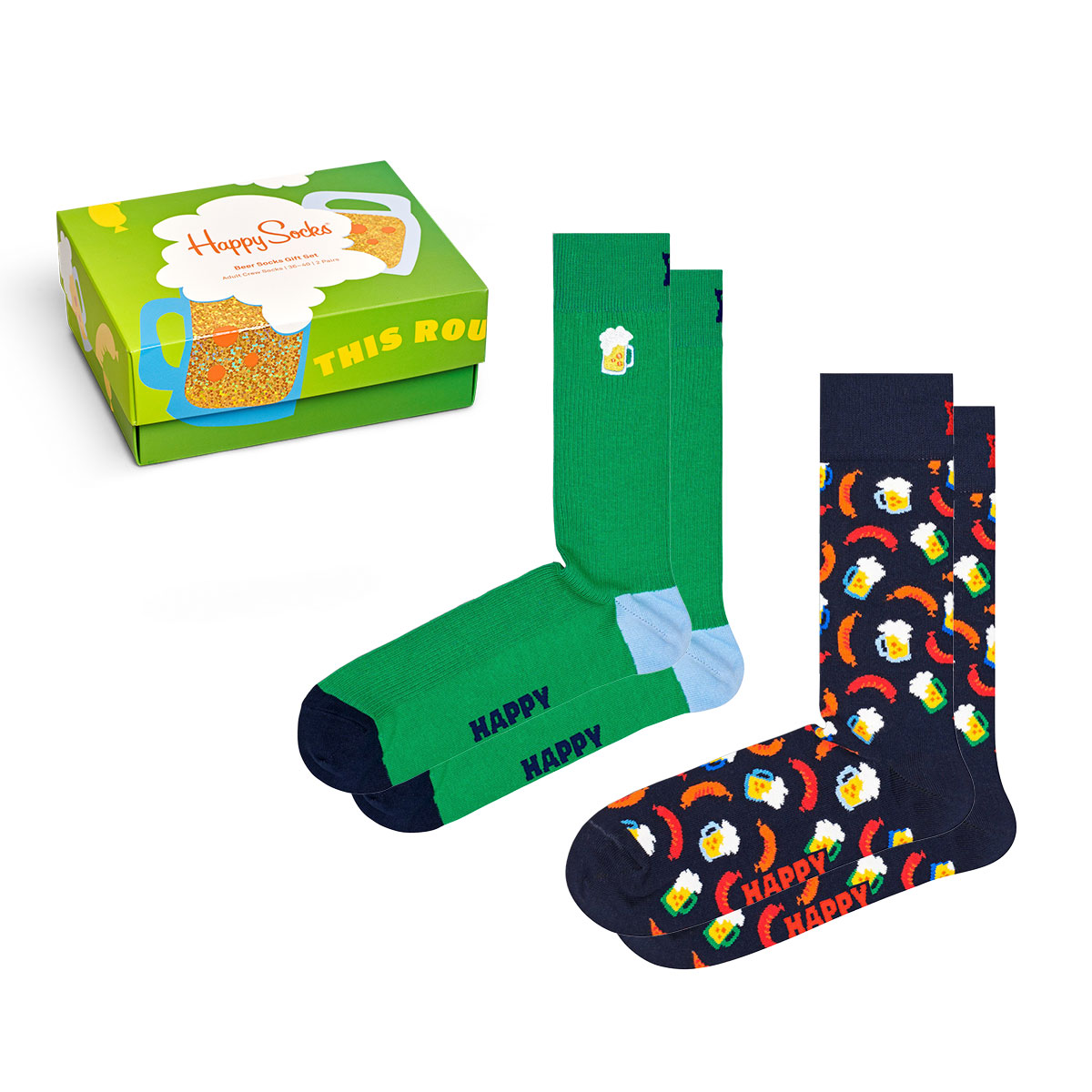 組み合わせ自由！値段は応相談！ Happy Socks（ハッピーソックス） Happy Socks 2足セット 箱入り｜Beer