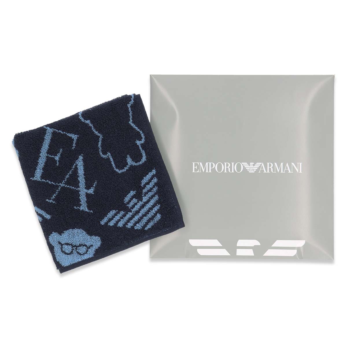 EMPORIO ARMANI ハンドタオル マンガベア ロゴ 綿100％ メンズ